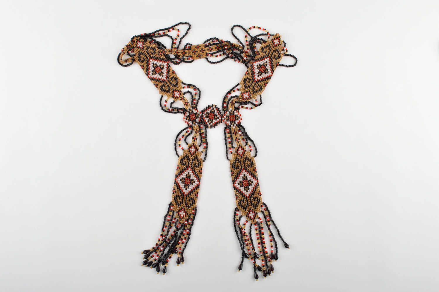 Collier en perles de rocaille Bijou fait main long ethnique Accessoire femme photo 2