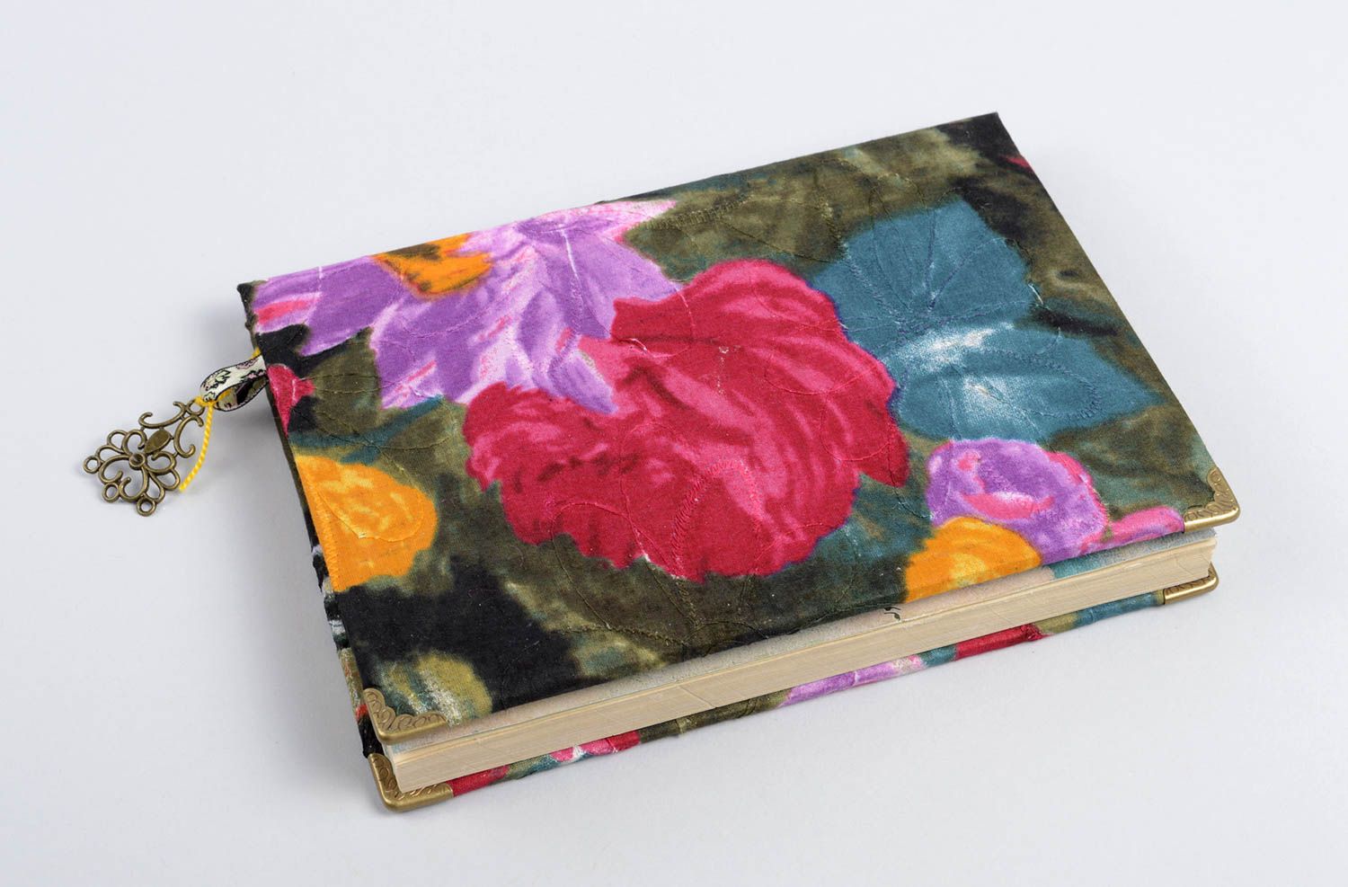 Handmade designer notebook diary with textile cover notebook for women photo 1