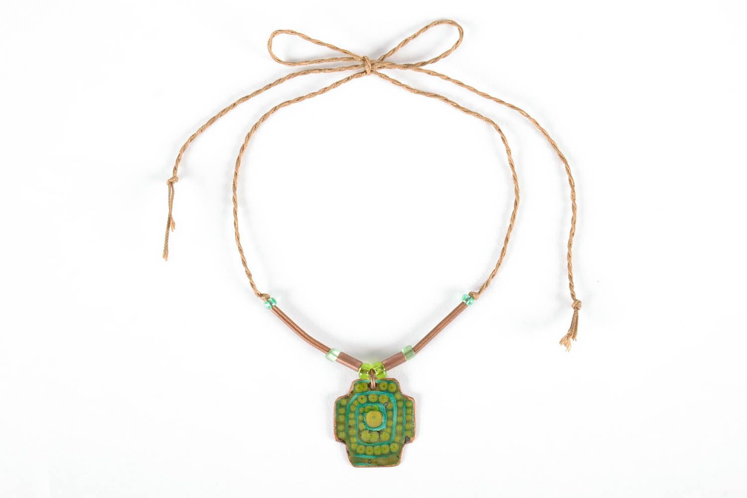 Copper pendant with enamel photo 2