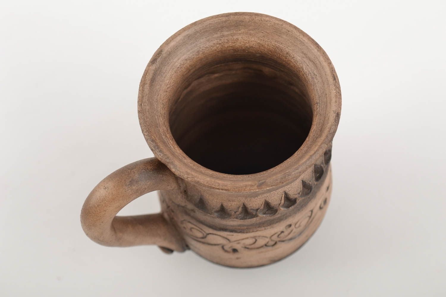 Kleine Tasse aus Ton handmade Künstler schön für Kaffee Küche Dekor 150 ml foto 2
