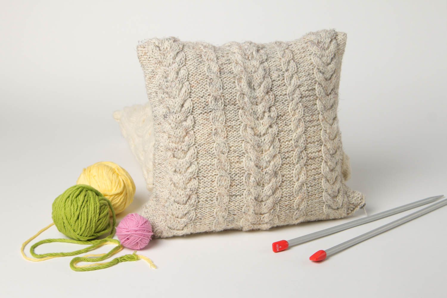 Designer pillow knitted home decoration handmade soft cushion house accessory photo 1