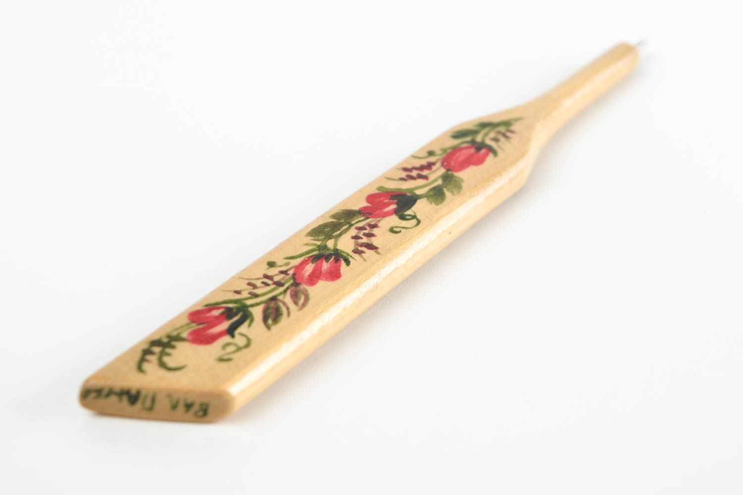 Красивая ручка подарок ручной работы с росписью деревянная ручка сувенирная фото 4