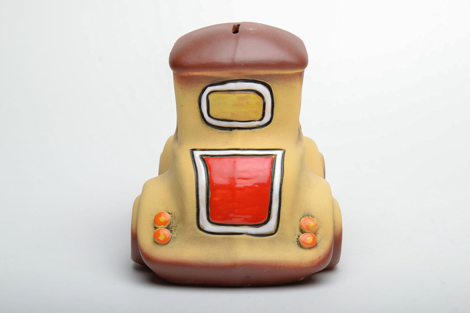 Clay money box in the shape of car photo 4