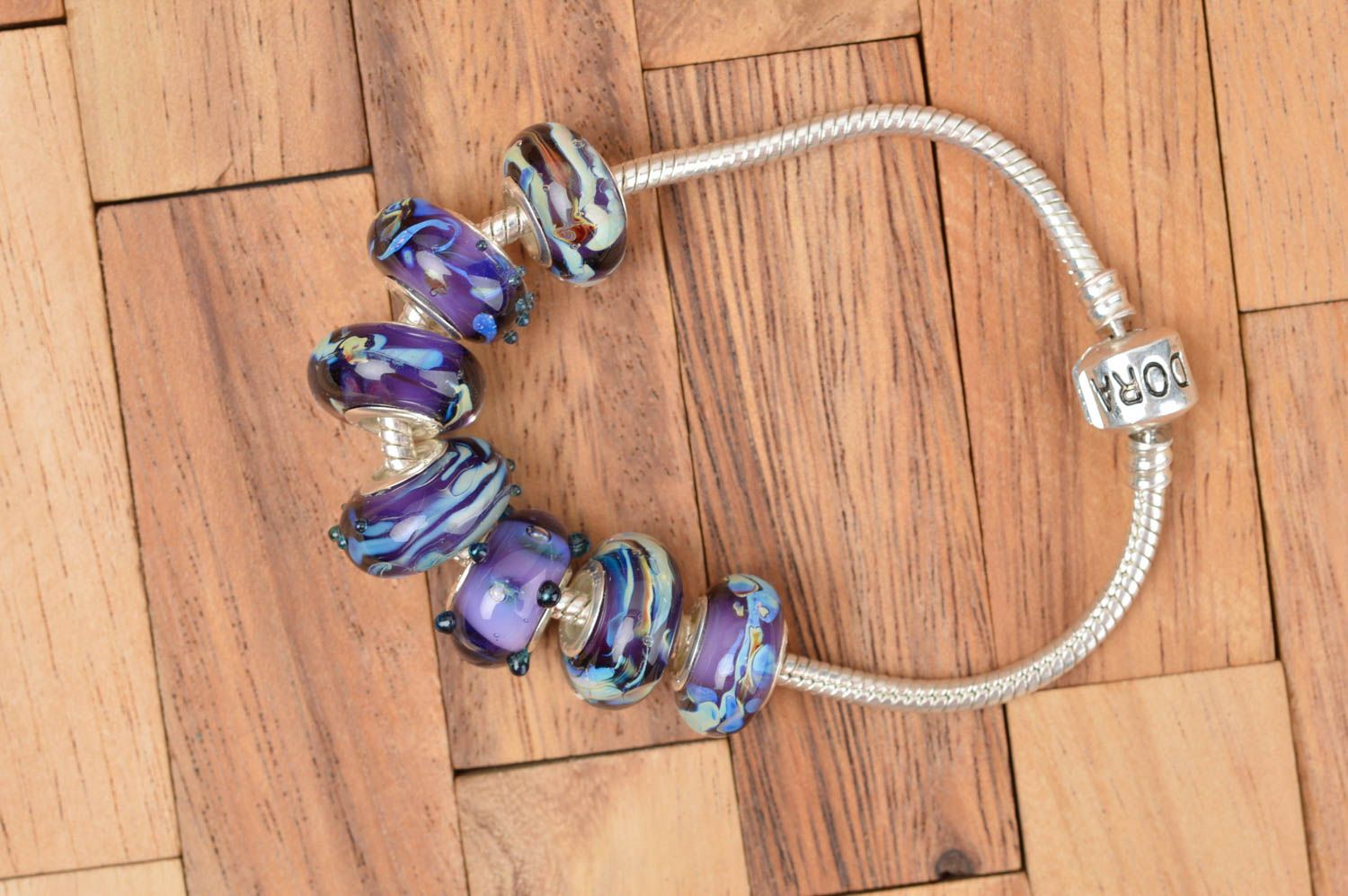 Bracelet verre Bijou fait main design original perles fantaisie Accessoire femme photo 3