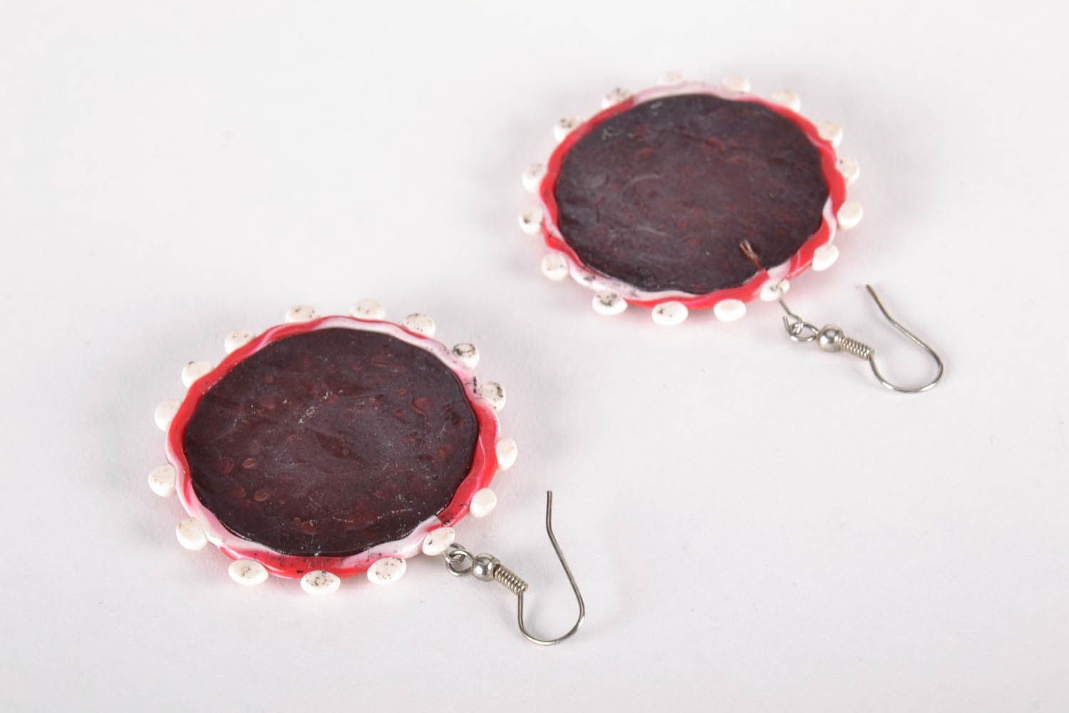 Earrings Made of Polymer Clay Using Filigree Technique photo 5