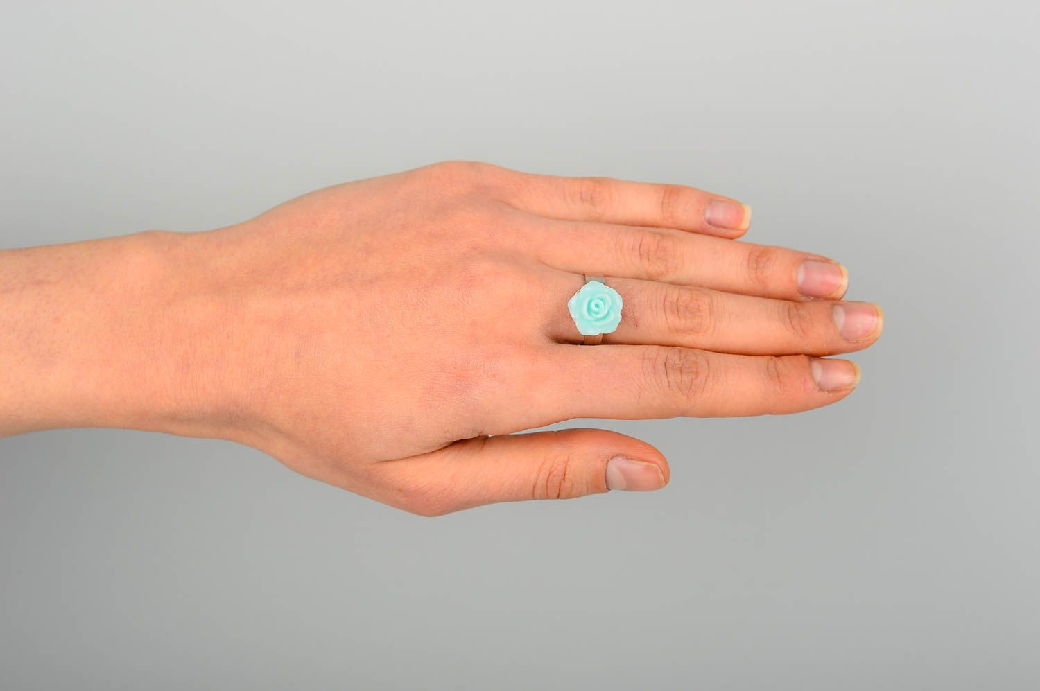 Stylish handmade plastic ring womens flower ring fashion accessories for girls photo 2