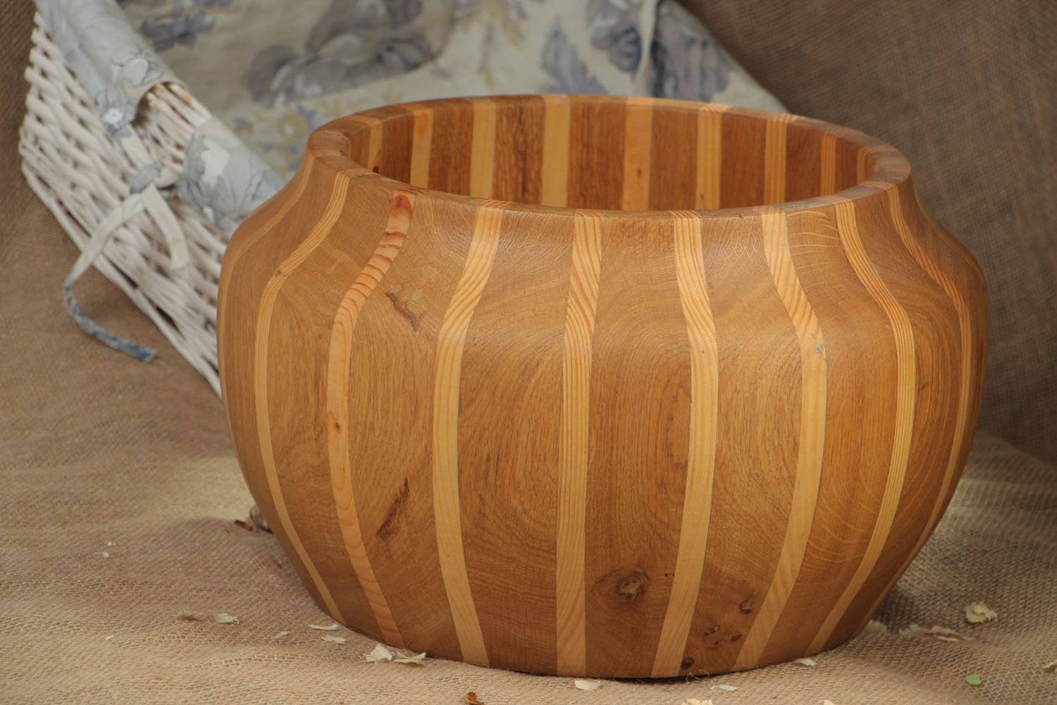 Handmade wooden cachepot photo 5