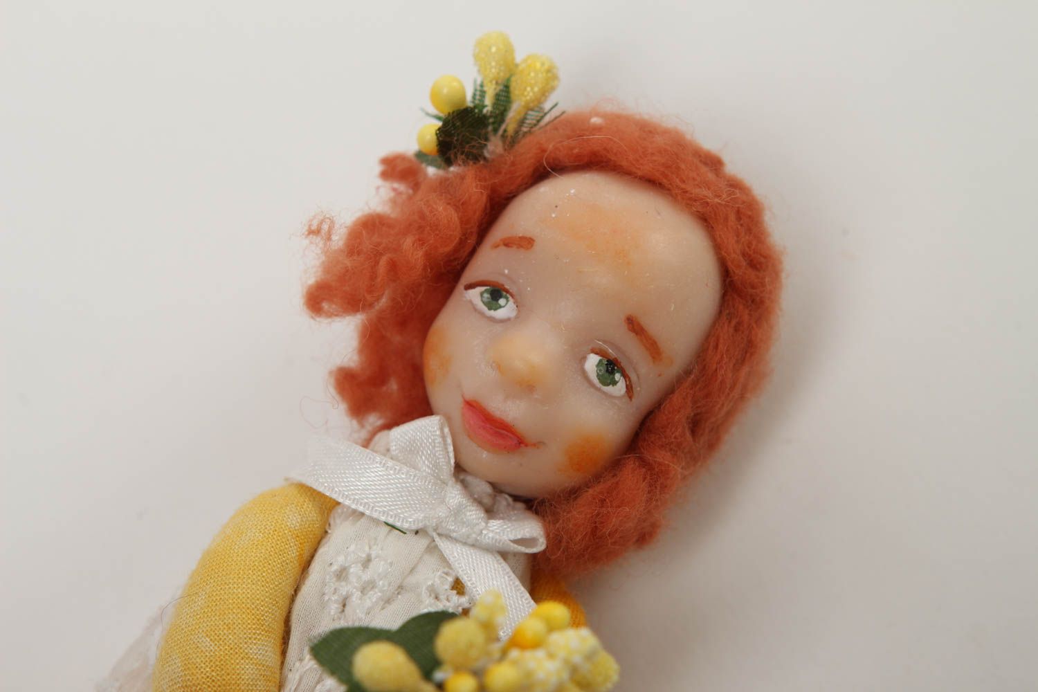 Muñeca artesanal de arcilla polimérica juguete original decoración de hogar foto 3