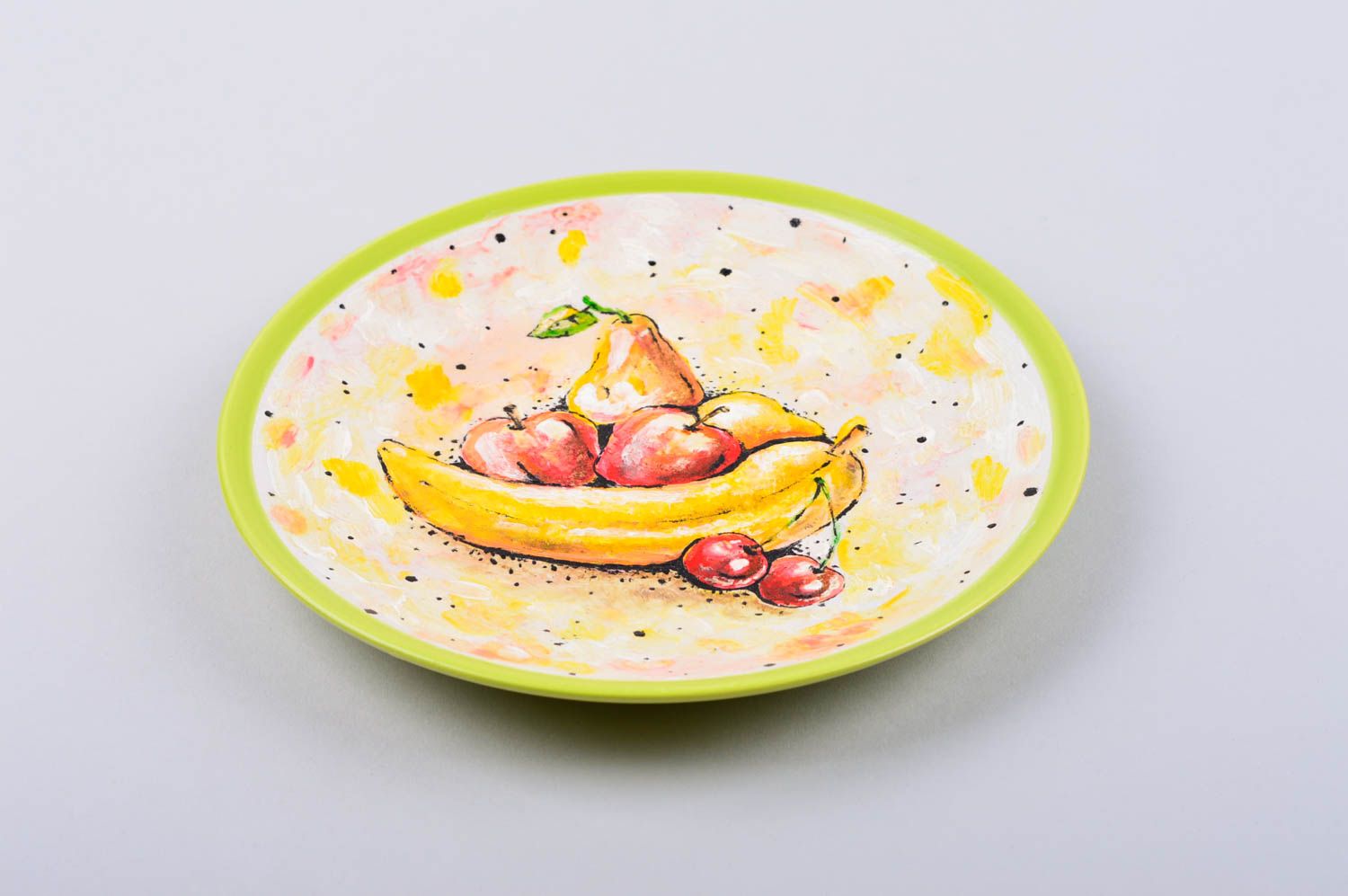 Керамическая тарелка ручной работы расписная тарелка настольный декор красивый фото 3