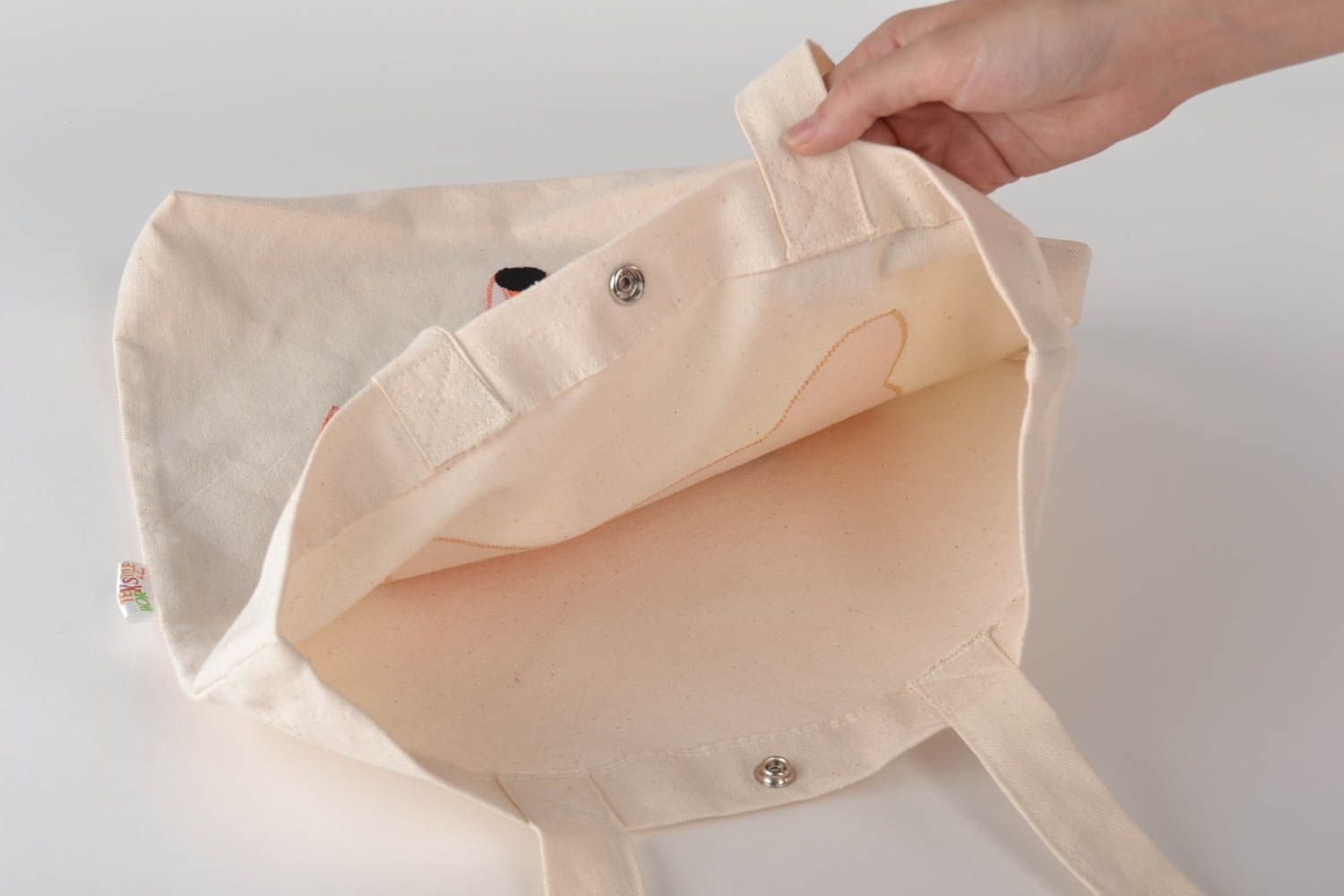 Женская сумка из ткани ручной работы сумка из хлопка светлая молодежные сумки  фото 4