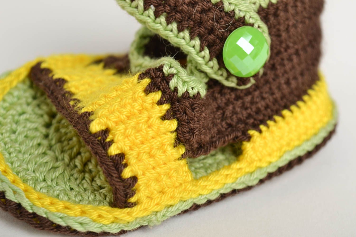 Chaussons de bébé tricot fait main en coton pour garçon Chaussures bébé photo 2