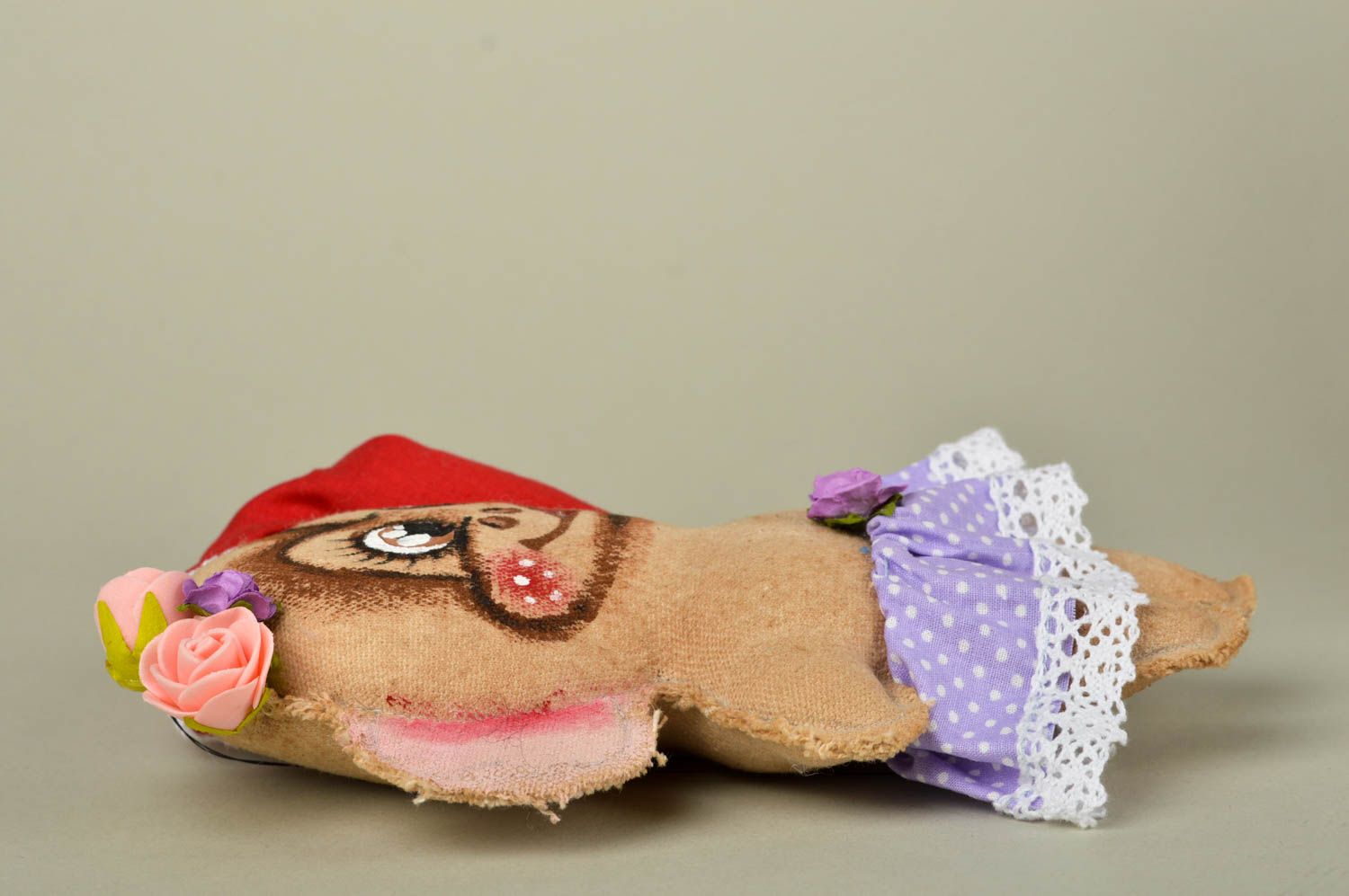 Обезьянка ручной работы мягкая игрушка декор для дома игрушка из ткани фото 3