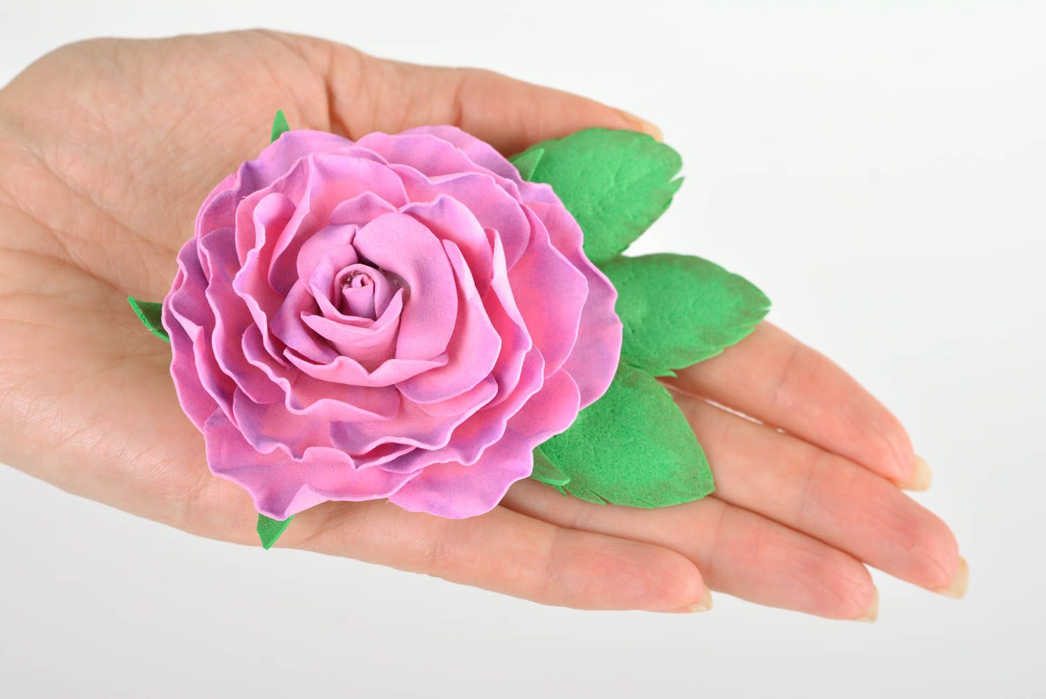 Brosche Stoff handgeschaffen Schmuck für Frauen Accessoire aus Foamiran foto 3