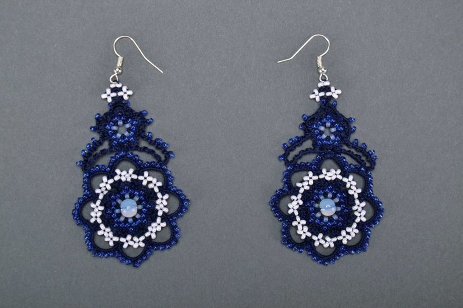 Blue lace earrings photo 3