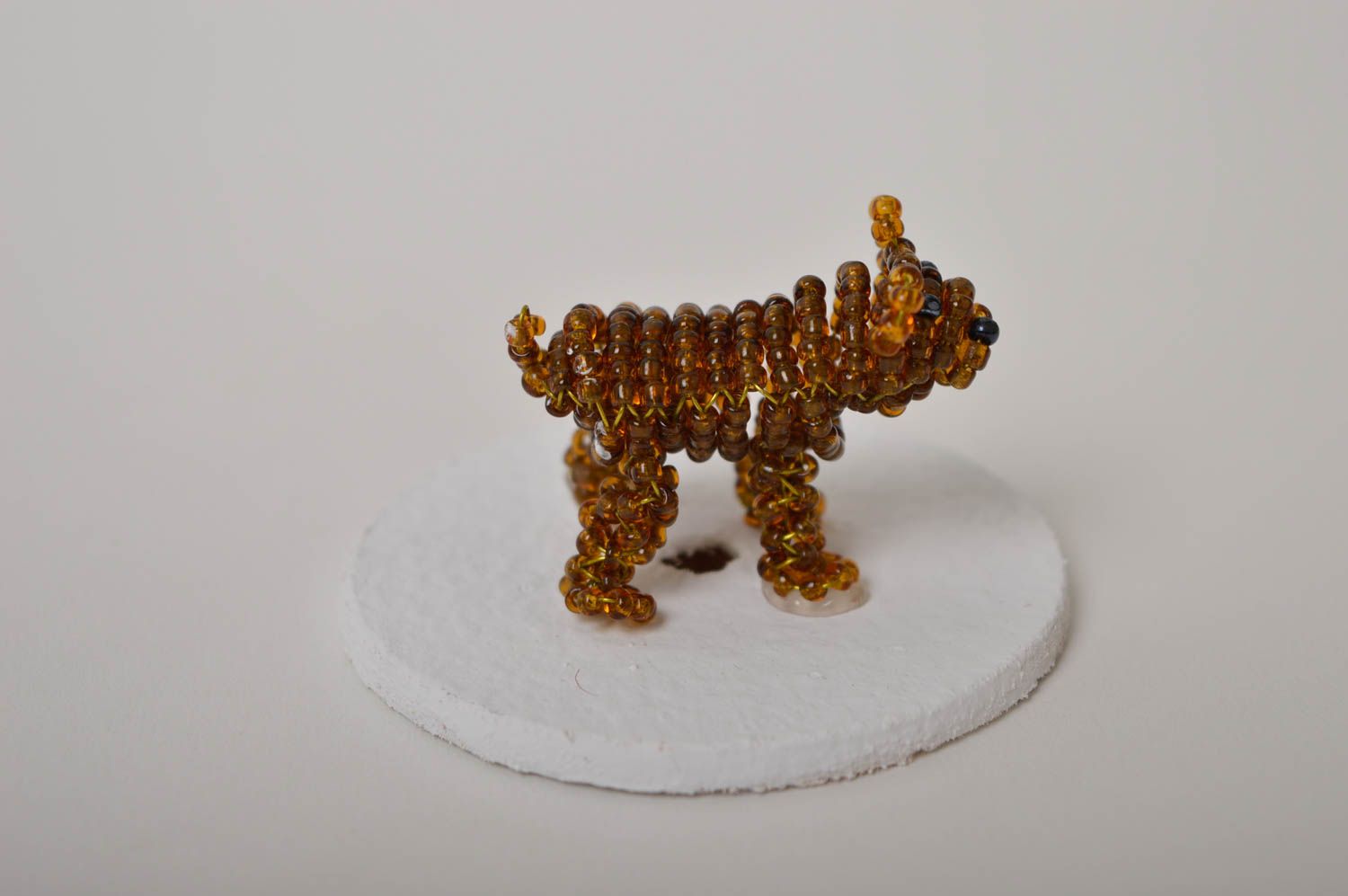Handmade beaded animal figurine miniature figurine for decorative use only photo 2
