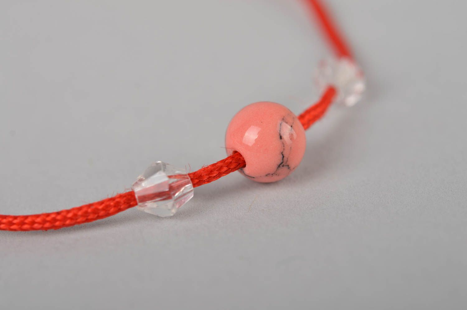 Handmade accessories designer bracelet fashion red bracelet with bead   photo 3