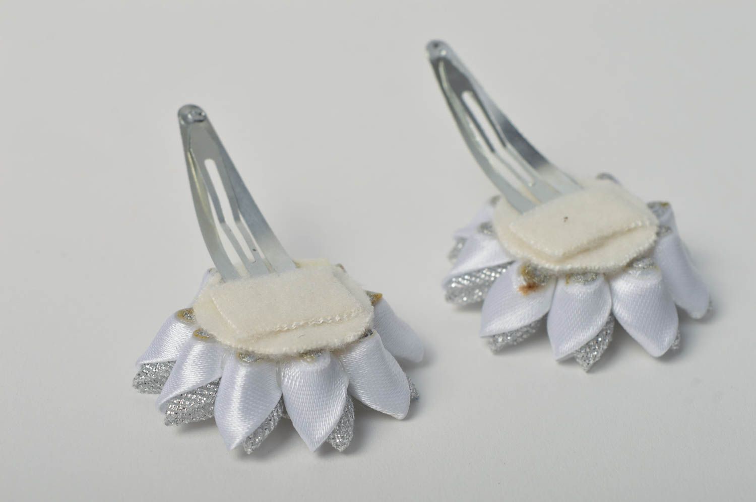 Beautiful handmade hair clip 2 pieces kanzashi flower designer hair accessories photo 3