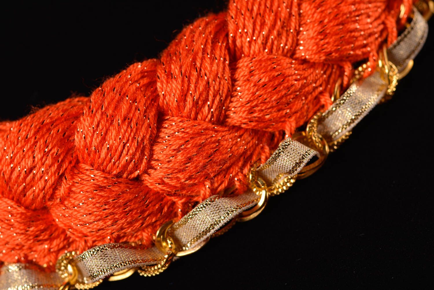 Collana tessile con perline fatta a mano originale di moda bigiotteria da donna foto 4