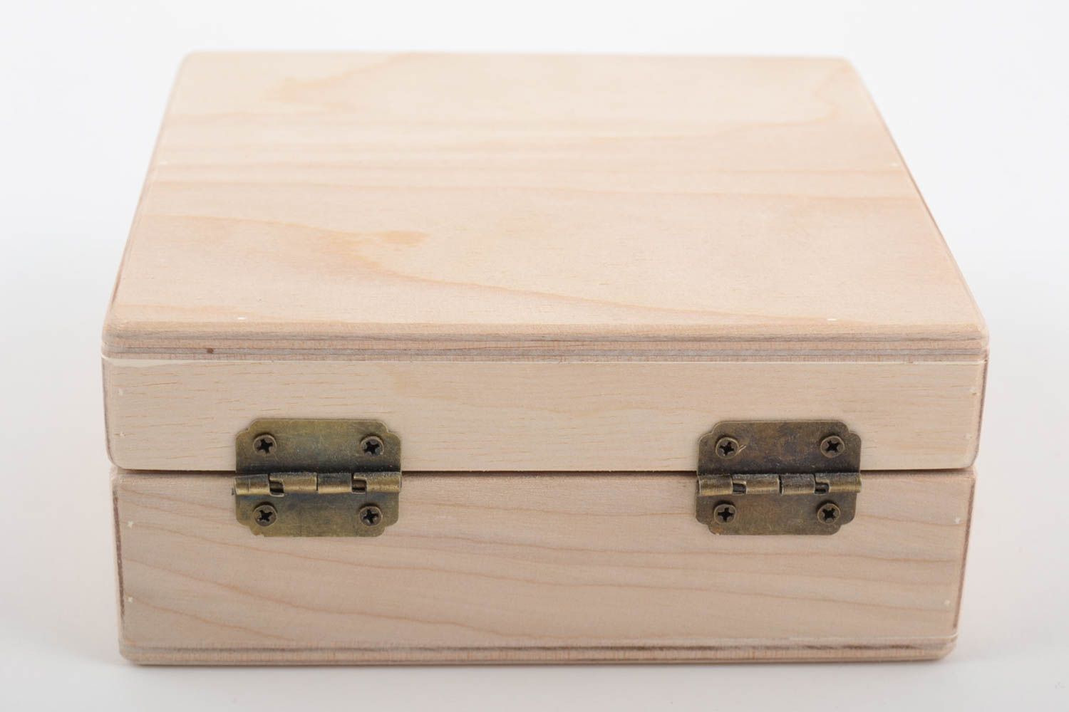 Boîte en bois brut à bijoux carrée faite main pour serviettage ou peinture photo 3