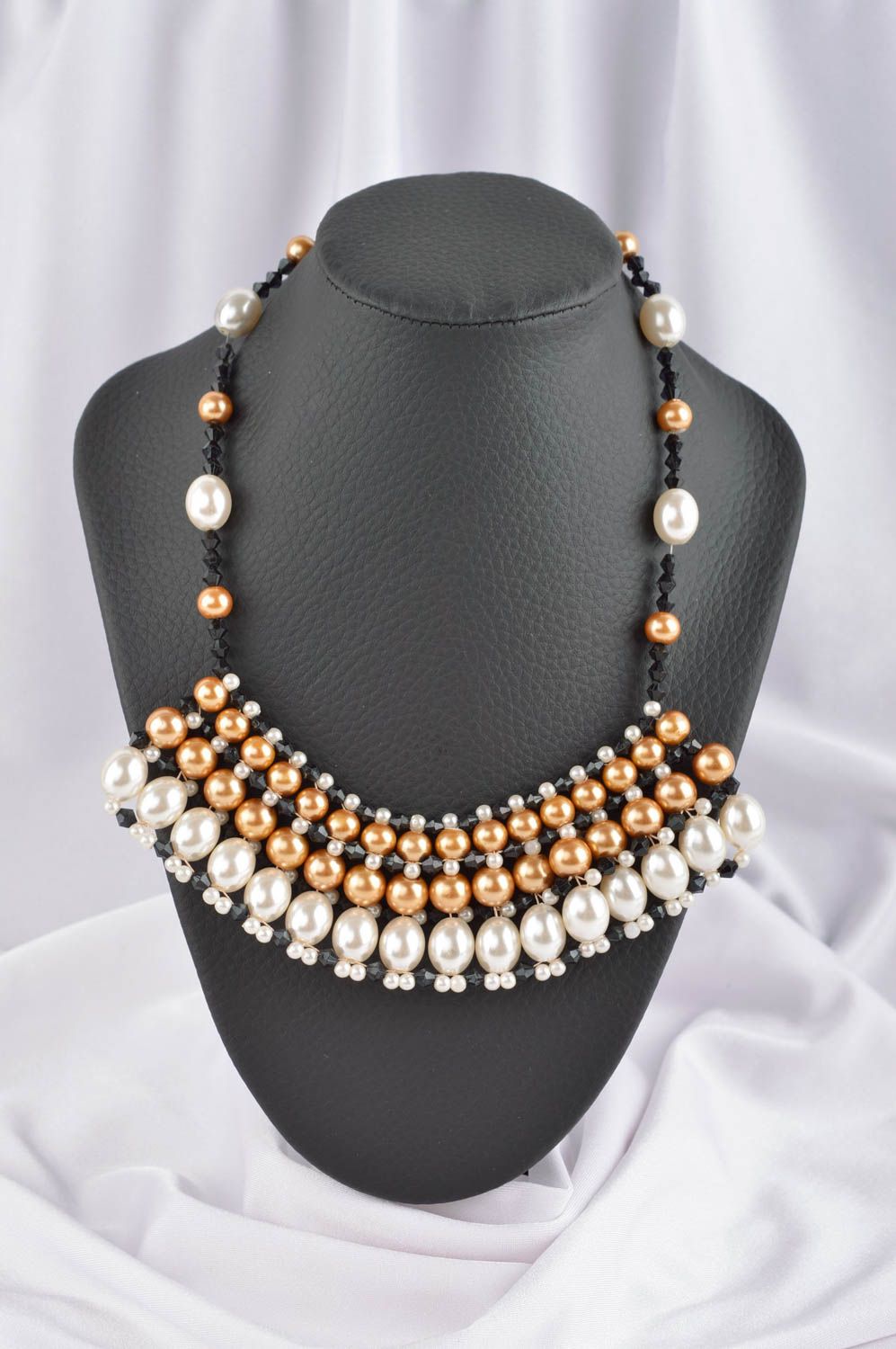 Collier en perles de rocaille Bijou fait main fausses perles Accessoire femme photo 1