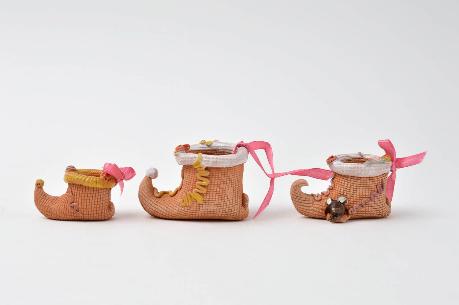 Handarbeit grelle Keramik Deko Figuren aus Ton Keramik Schuhe Miniatur Figuren foto 2
