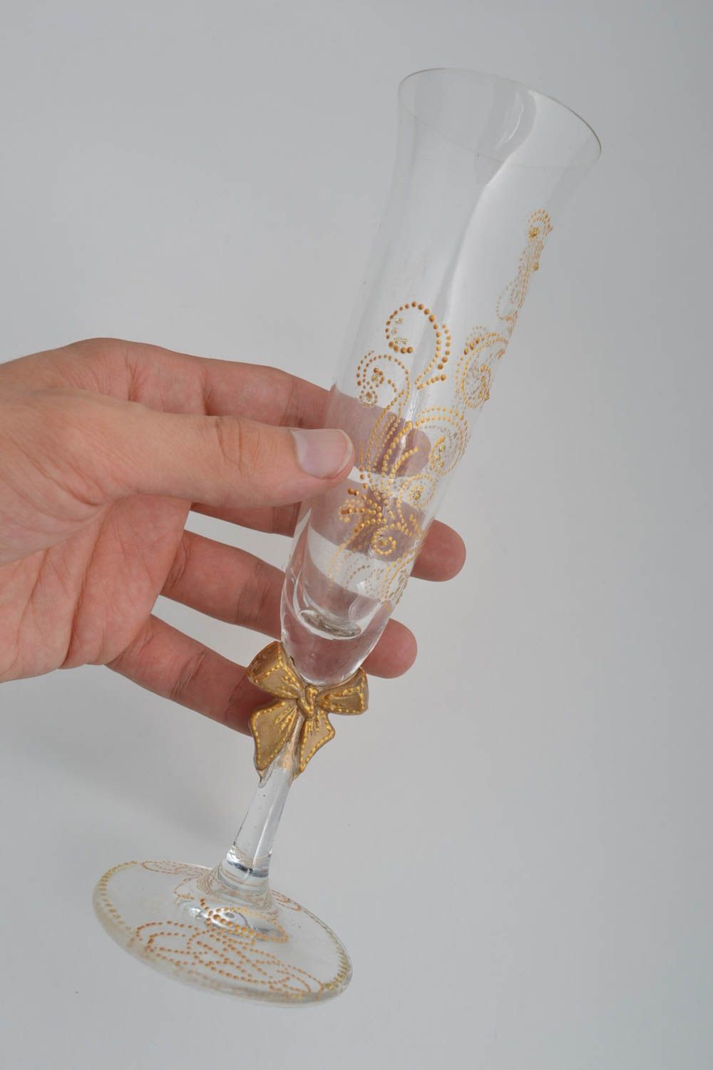 Flûte à champagne faite main vaisselle en verre Cadeau original peinte jolie photo 5