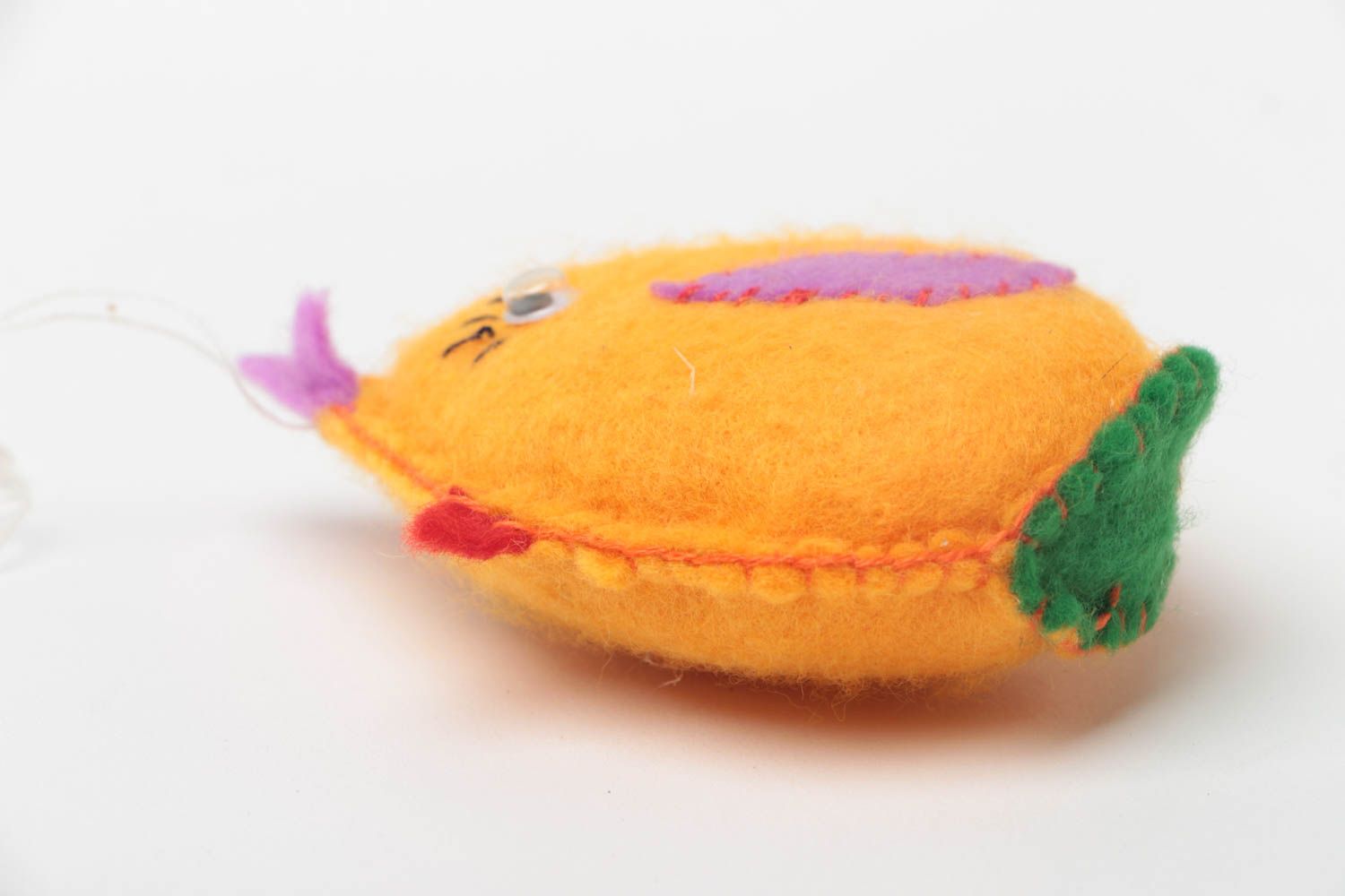 Handmade felt toy in the form of small yellow chick for children and decor photo 3