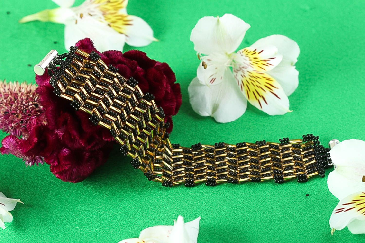 Pulsera de abalorios hecha a mano accesorio para mujer brazalete original foto 1