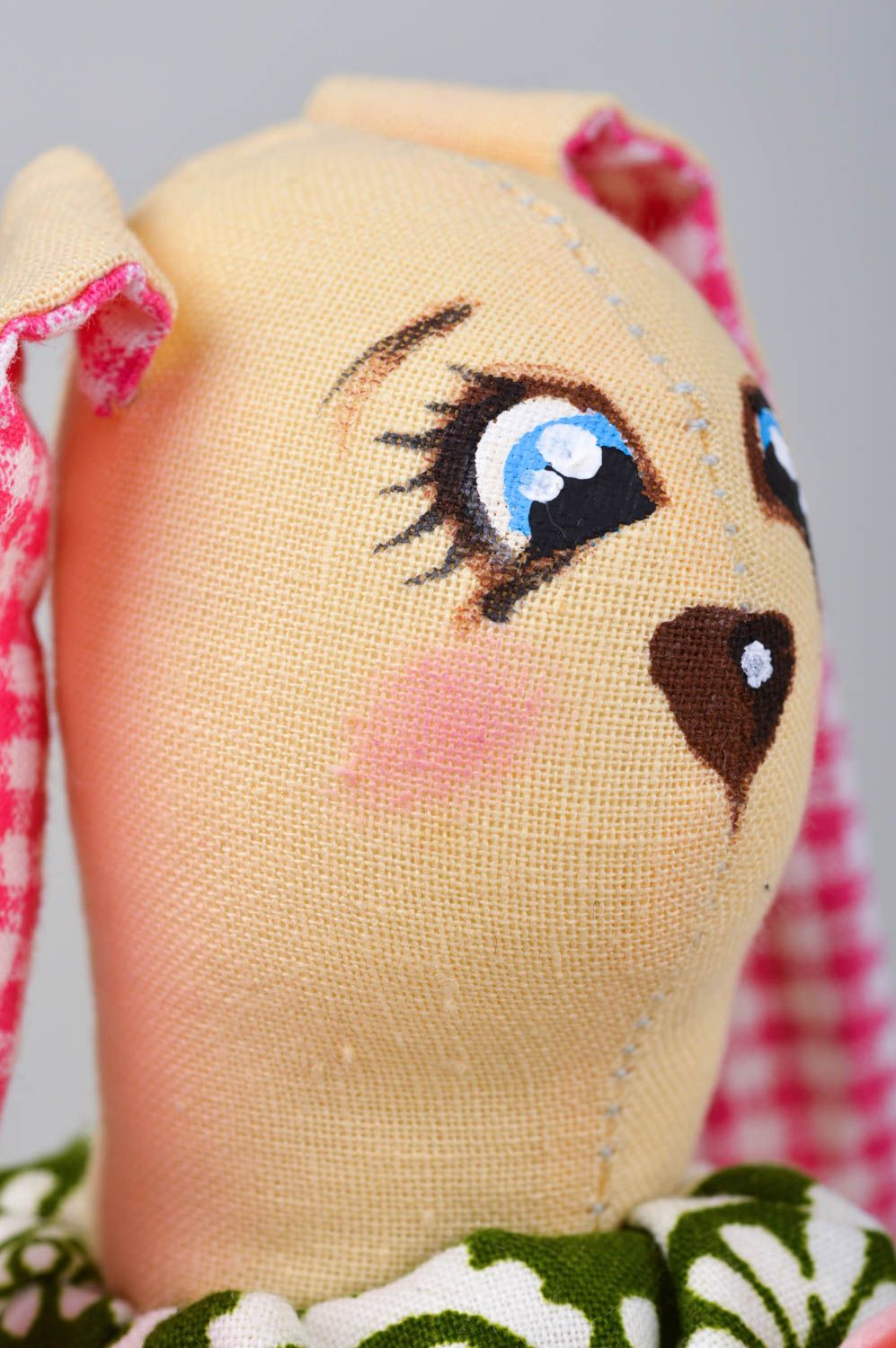 Игрушка заяц ручной работы авторская игрушка из ткани стильный подарок фото 5