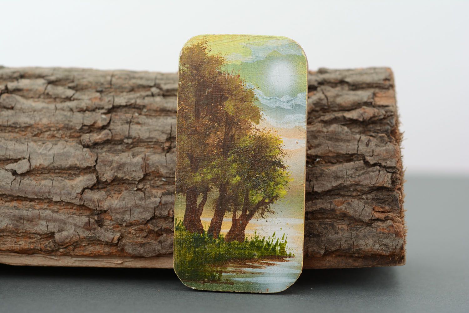 Kühlschrank Magnet aus Holz Am Ufer foto 1