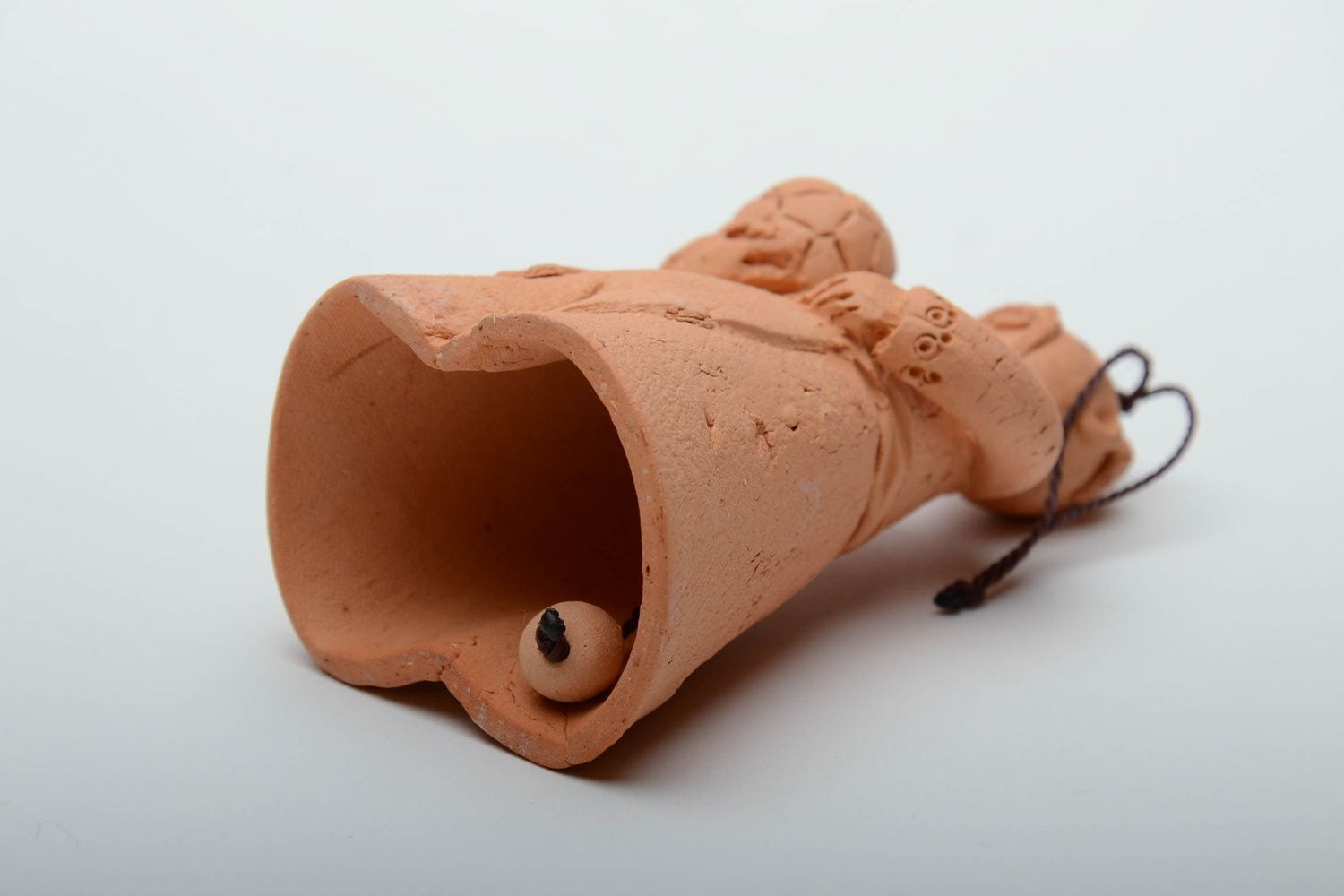 Фигурный колокольчик из глины художественная керамика Казак фото 4