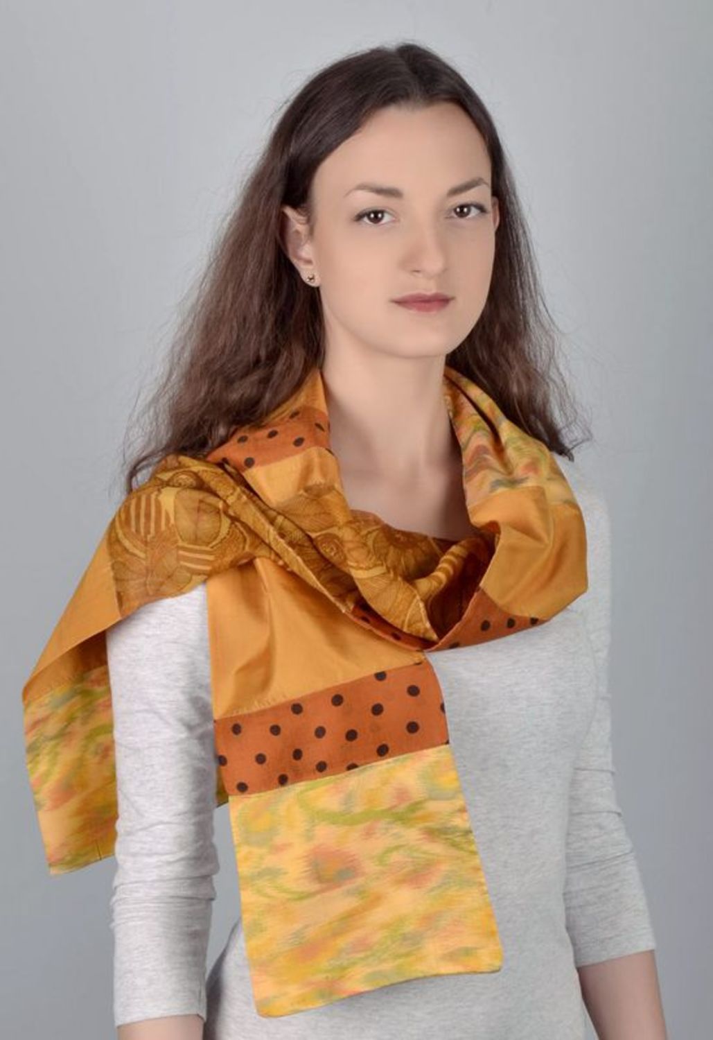 Orange silk scarf photo 1