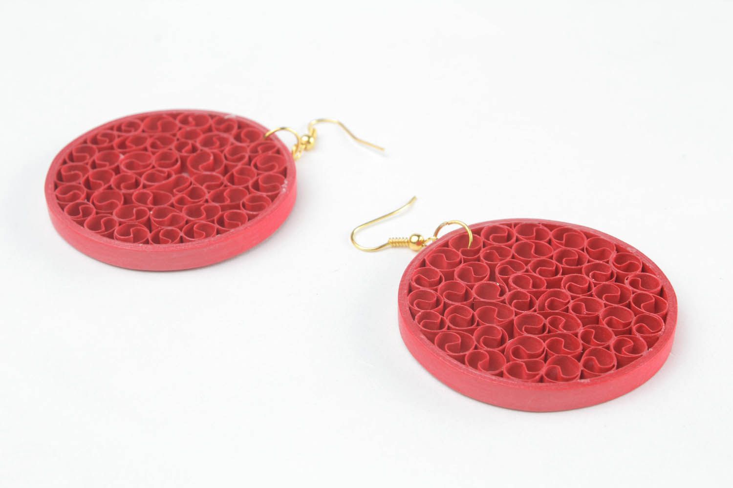 Round quilling earrings photo 4