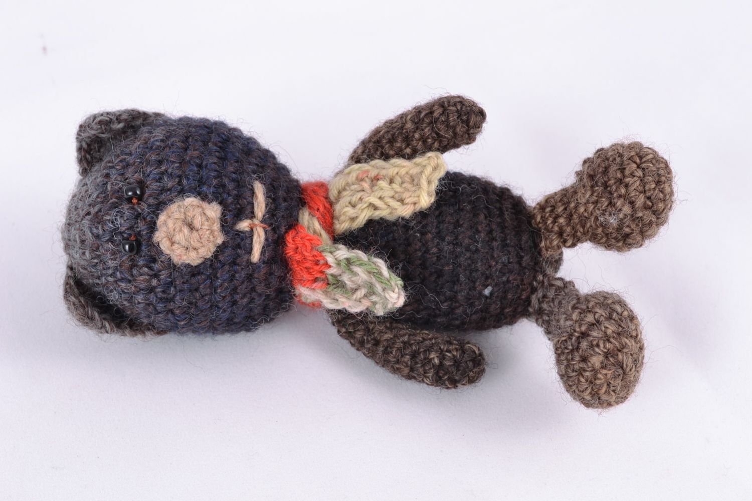 Jouet mou tricoté au crochet chat fait main petit cadeau pour enfant photo 4