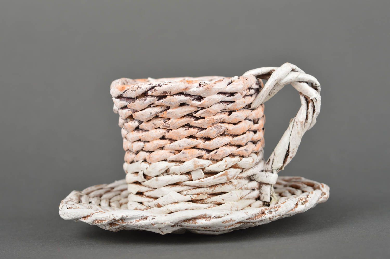 Handmade paper basket woven basket for decorative use only housewarming gifts photo 1