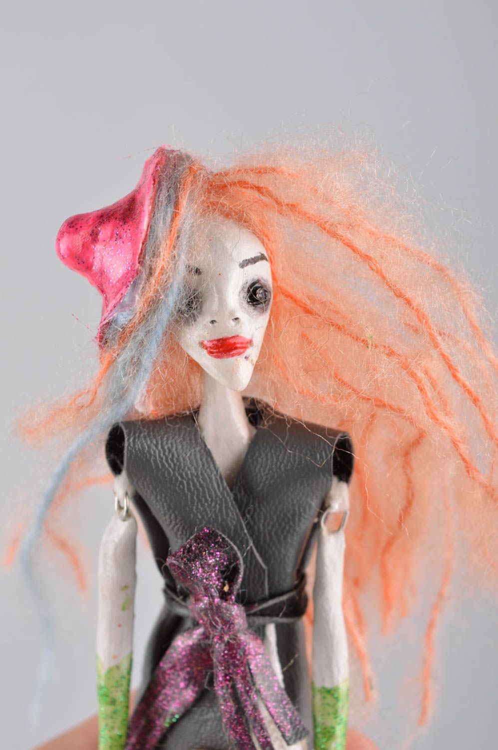 Авторская кукла игрушка ручной работы дизайнерская кукла монстрик глиняная фото 2