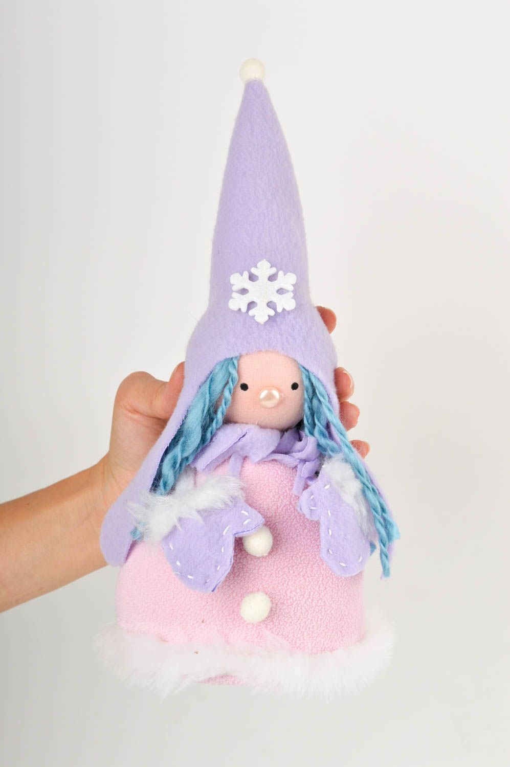 Unusual handmade rag doll stuffed soft toy nursery design decorative use only photo 2