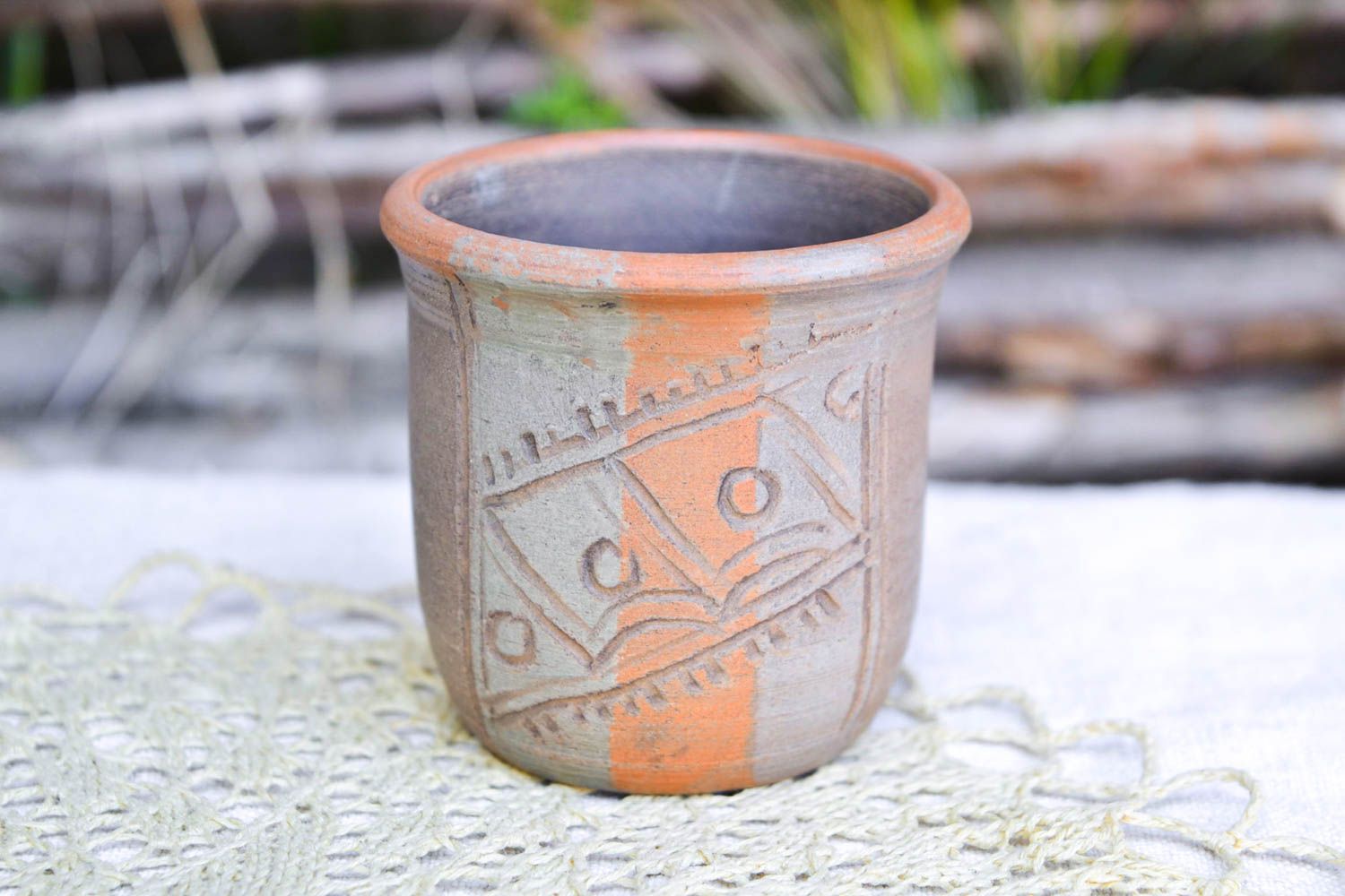 Vaso de arcilla hecho a mano utensilio de cocina regalo original para hombre foto 1