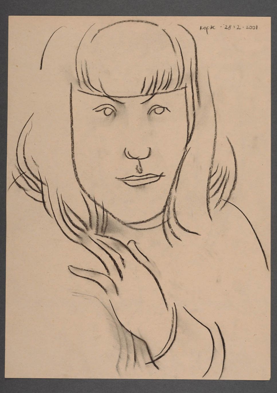 Portrait croquis femme à coupe carré photo 1