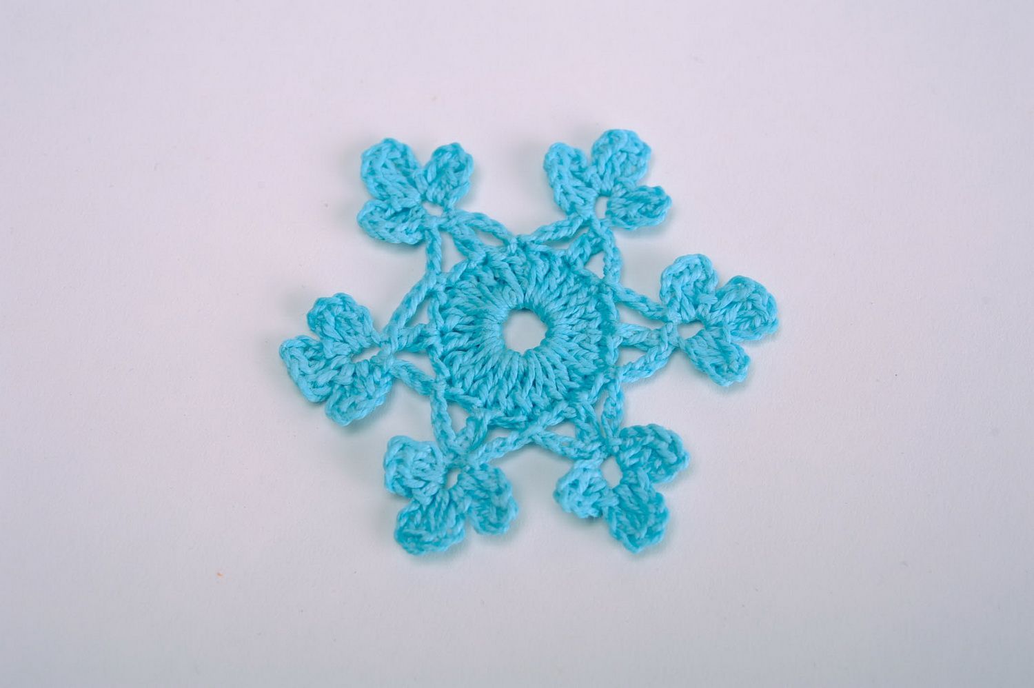 Décoration de Noël bleue Flocon de neige faite main photo 3