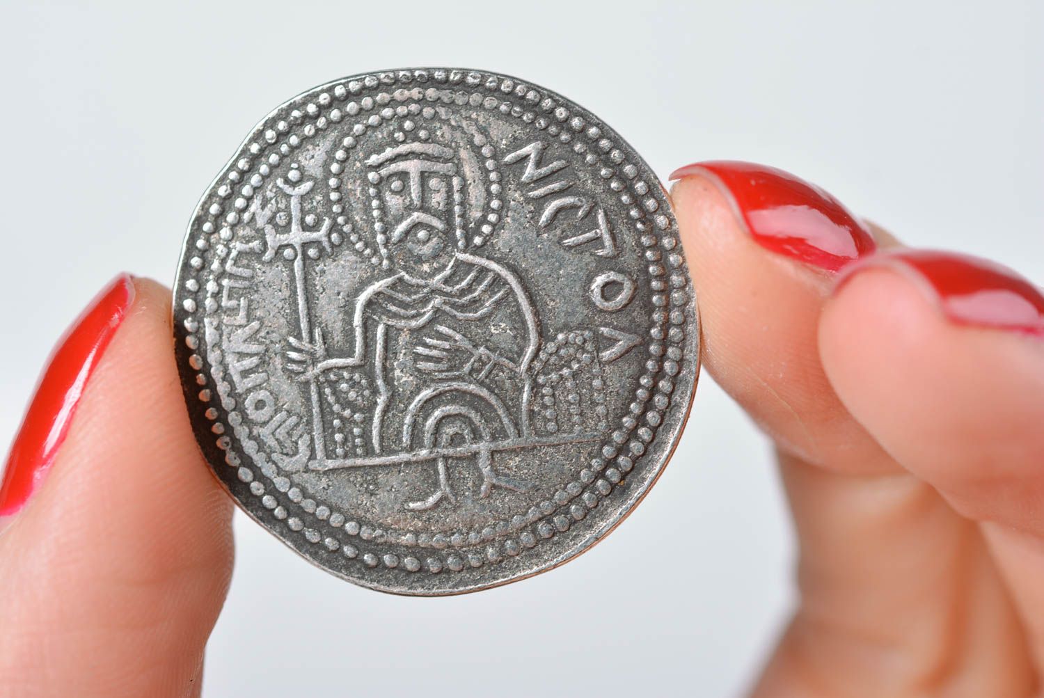 Копия монеты handmade редкая монета латунная старая монета красивая Святополка фото 5