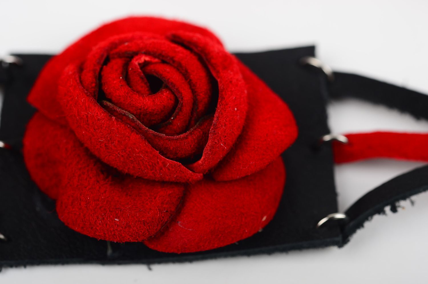 Браслет ручной работы дизайнерское украшение модный браслет с красной розой фото 5