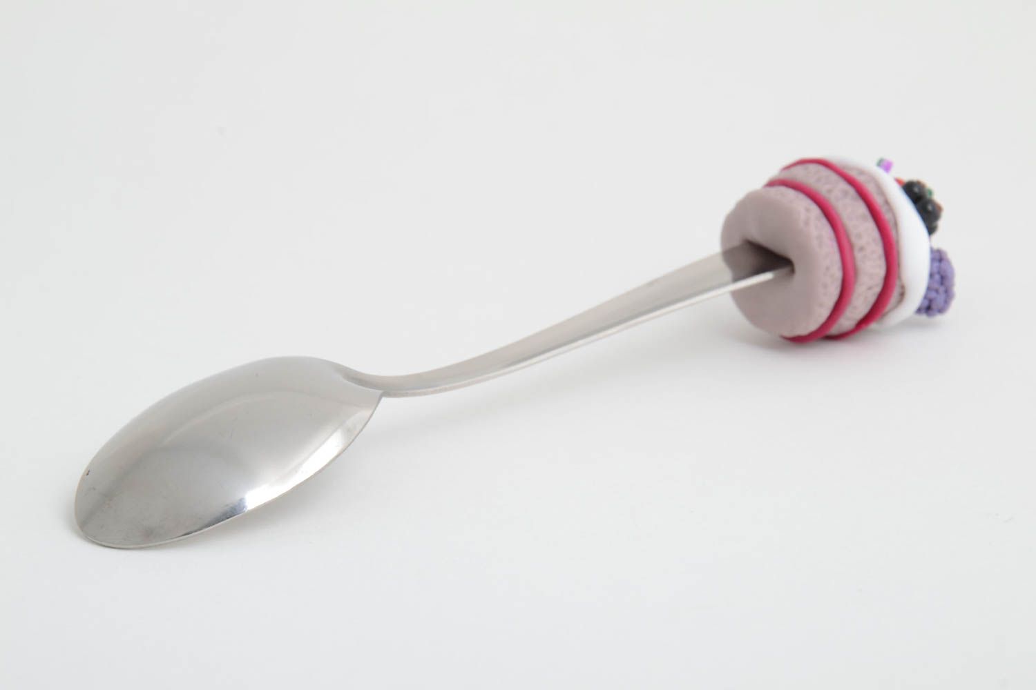Handmade dessert spoon kitchen cutlery polymer clay gifts for children tea spoon photo 3