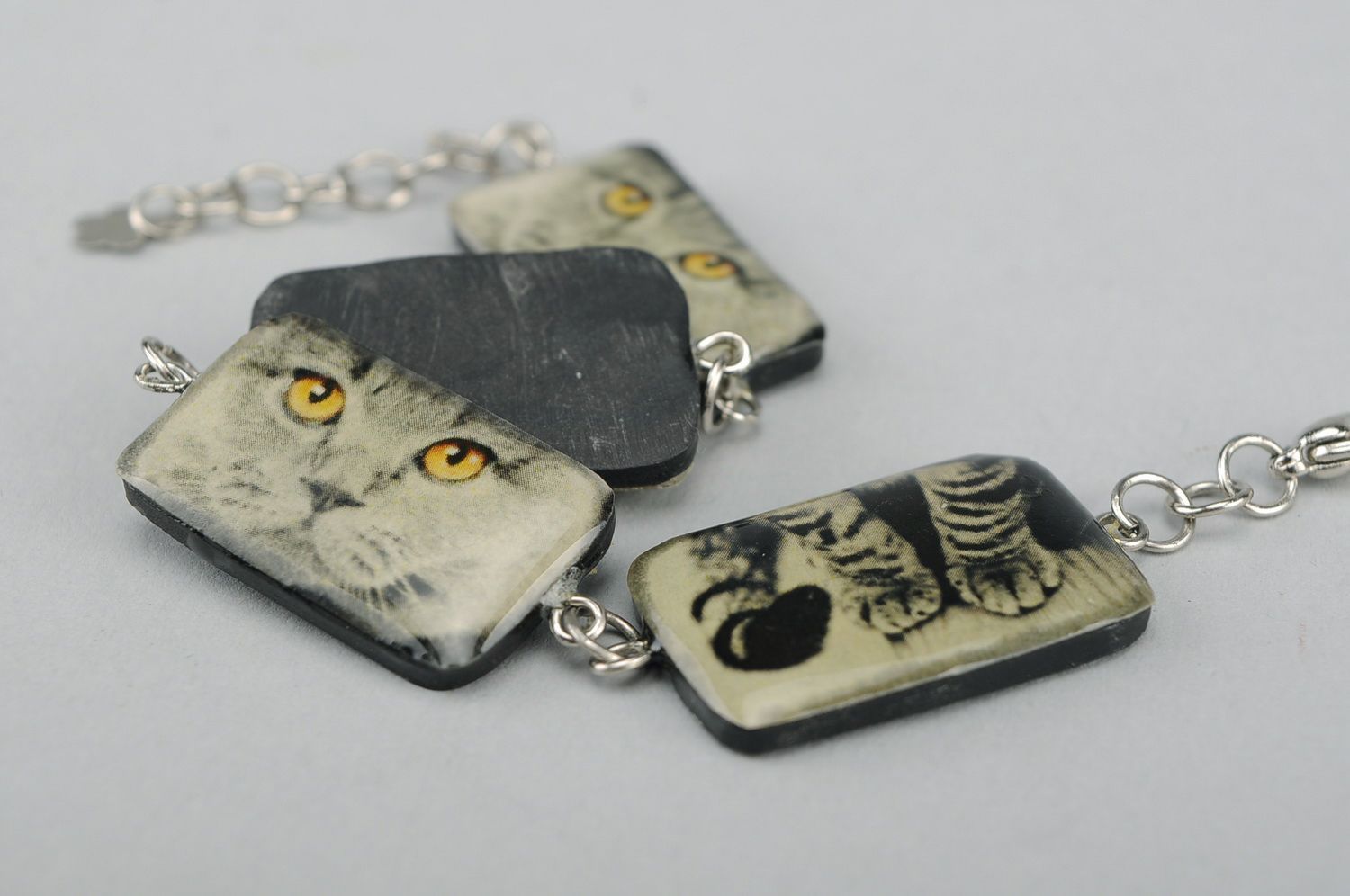 Bracelet made of polymer clay Cats photo 2