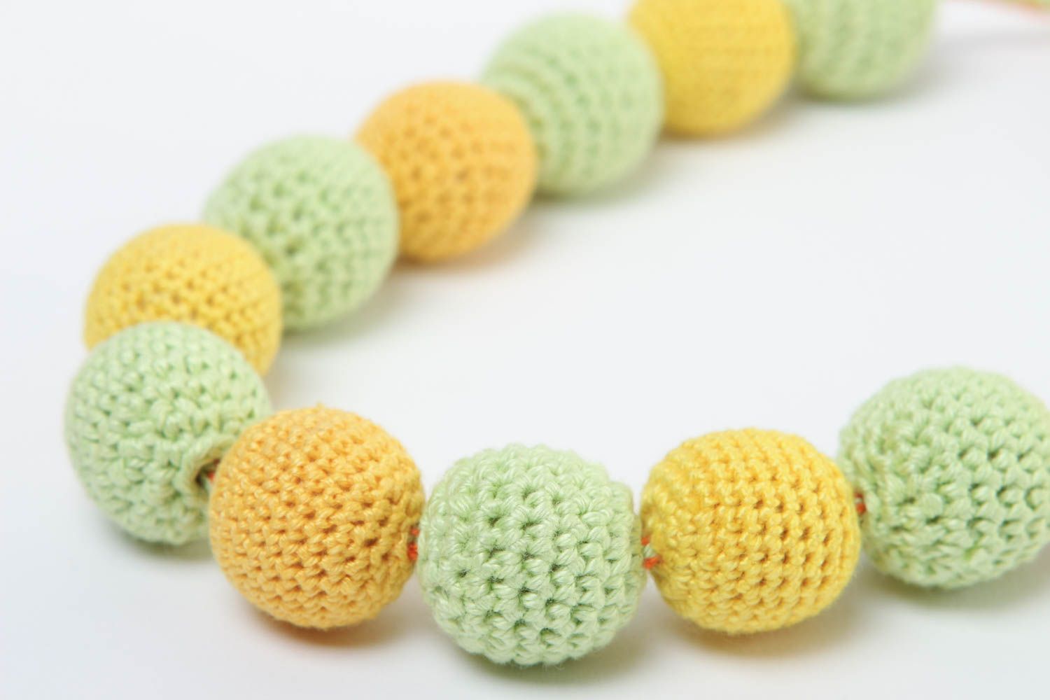 Handmade natural necklace crocheted nursing necklace designer accessory photo 3