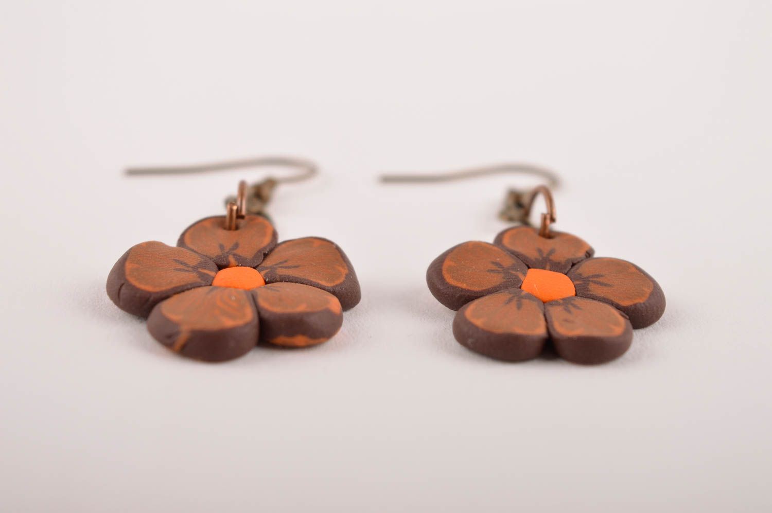 Flower earrings handmade designer polymer clay accessories fashion jewelry photo 4