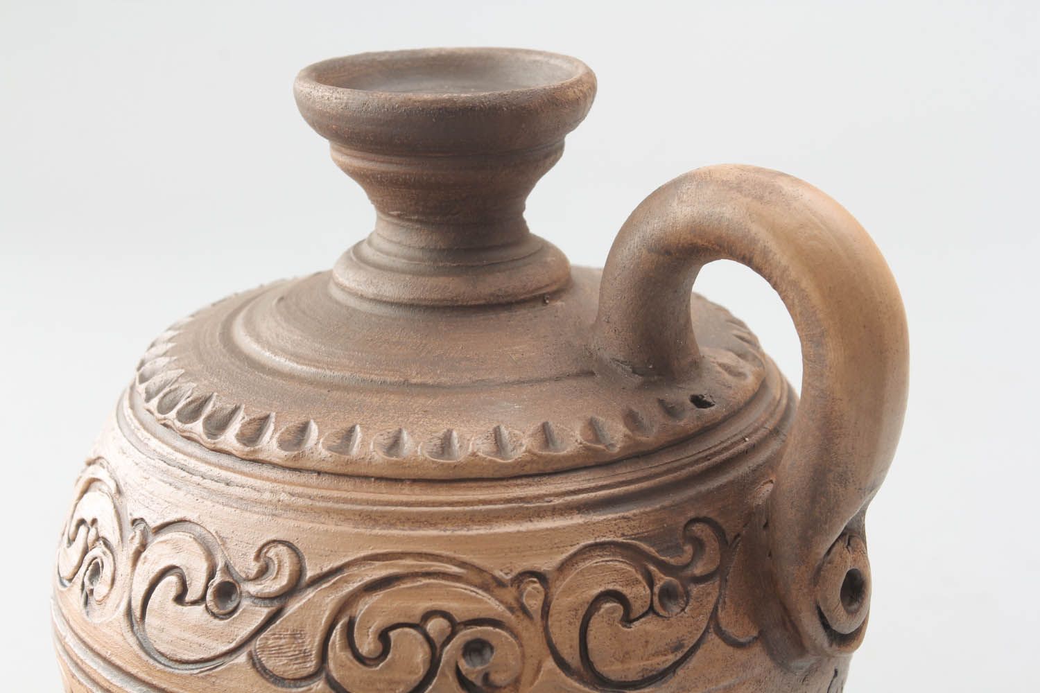 45 oz ceramic white clay lead-free wine pitcher in ball shape 1,2 lb photo 3