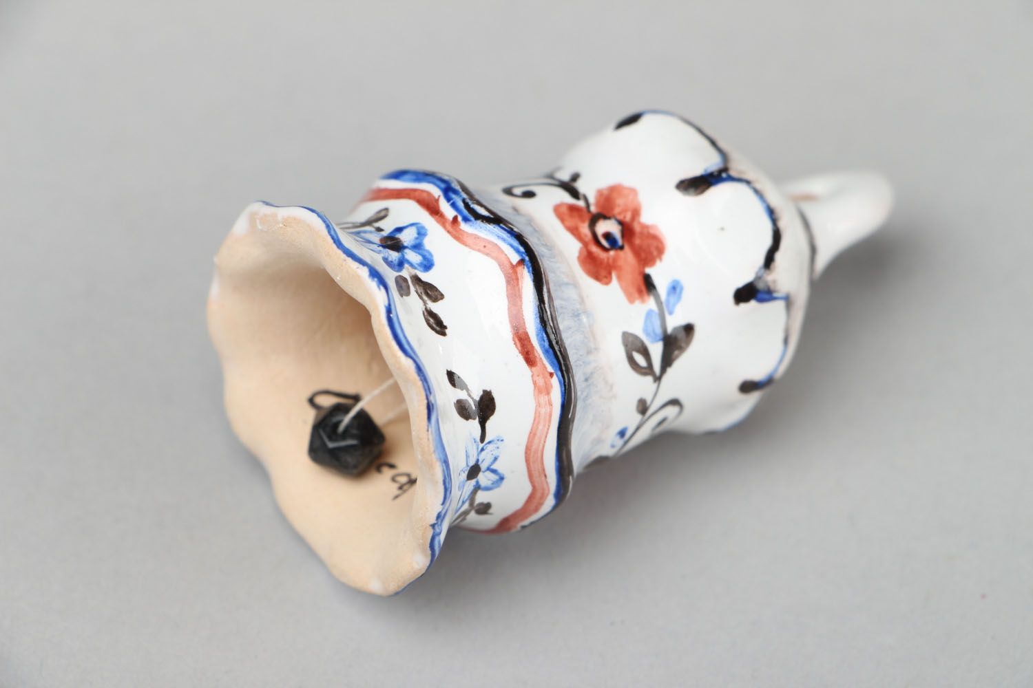 Ceramic hand painted bell photo 3