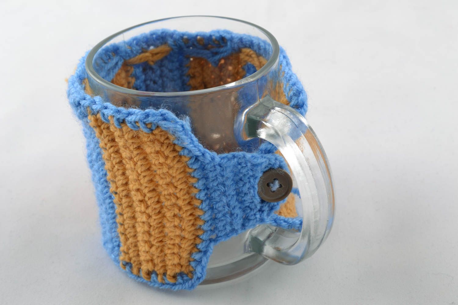Cup with crochet cozy photo 3