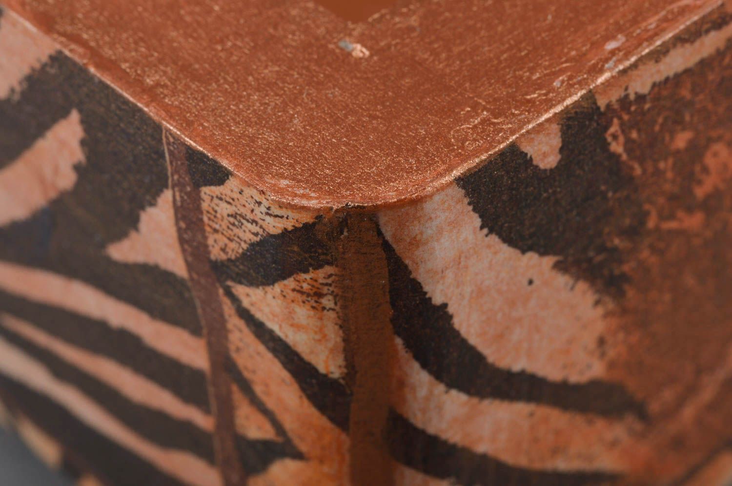 Деревянная шкатулка в технике декупаж ручной работы прямоугольная Африка фото 3